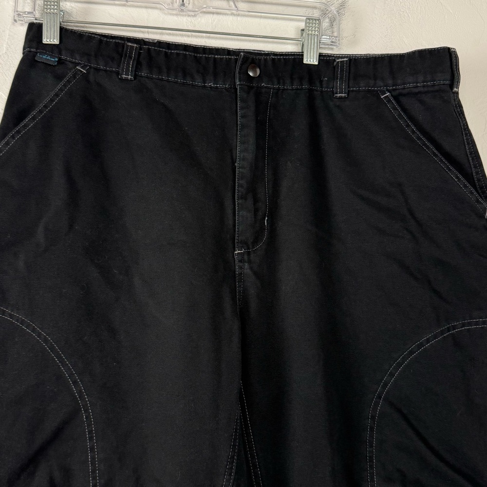VTG Y2K Alf Kuhl Denim Jeans Pants Solid Black Wash Wide Leg Baggy Skater Cotton - Picture 5 of 12